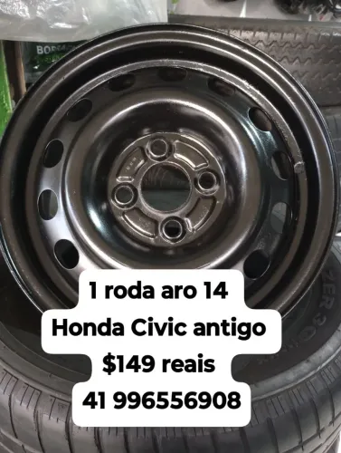 Roda de ferro aro 14 Honda Civic antigo roda usada em perfeito estado $149 reais cada rod