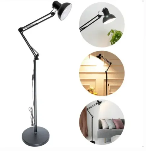 Luminaria Abjaur Articulada Chao Metal Lustre Flexivel