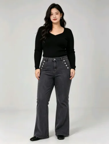 Calça Jeans Marisa Flare Cinza 42