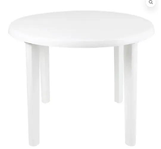 MESA REDONDA DESMONTAVEL 90CM BRANCO E PRETA