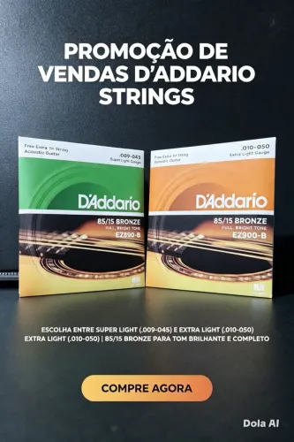 Encordoamento violão aço 09 ou 010 d'addario