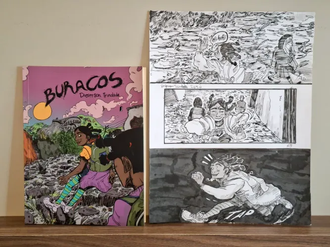 Hq Independente Buracos (Dieferson Andrade) + 2 páginas originais adquiridas com o autor!