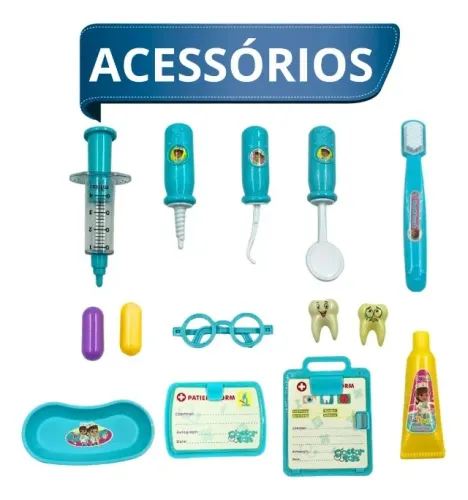  brinquedo educativo kit dentista médico infantil divertido tk-1349