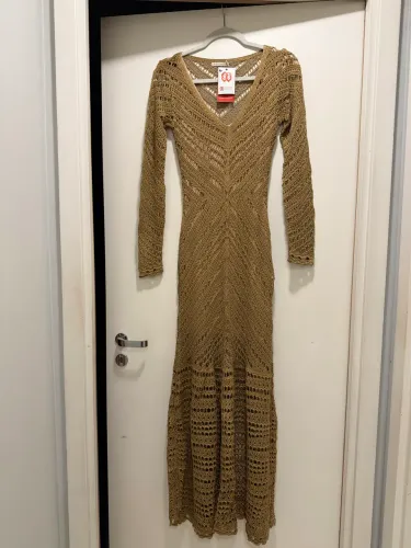 Vestido Galeria Tricot Longo Bege - Novo com Etiqueta - Tam. M