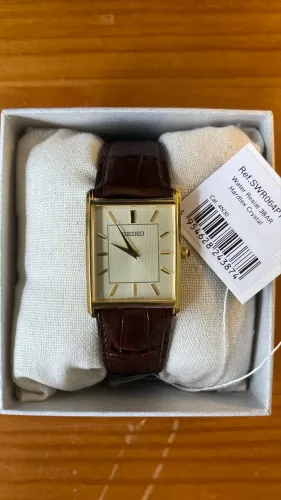 Seiko SWR064 Tank Gold Semi Novo Completo