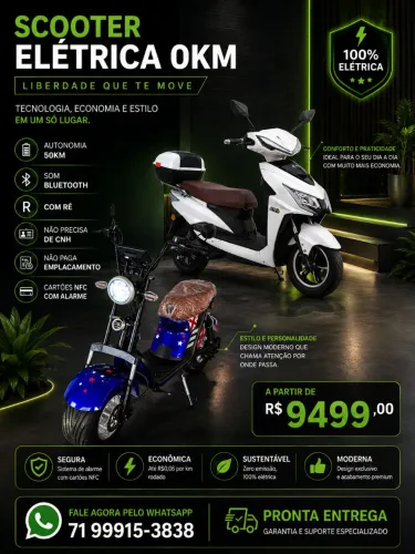 SCOOTER ELÉTRICA  0KM GARANTIA SERVIÇO DE ENTREGA economia MODERNIDADE 