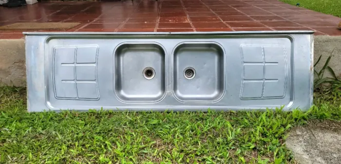 Pia Inox Dupla, cuba de 11cm 2,00 X 0,55cm