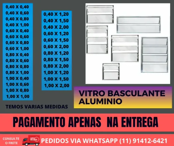 vitro aluminio brilhante 1 seção  60x80