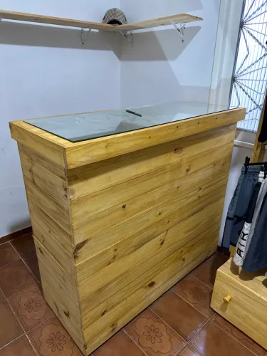 Balcão Rústico com vidro 