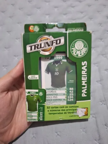 Super Trunfo Palmeiras versão antiga e rara de colecionador. Caixa lacrada!!!