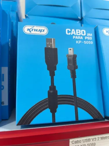 Cabo USB V3 2 Metros Carregador de Controle PS3