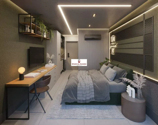Flat mobiliado a 100 metros da praia | 20m² | Cabo Branco