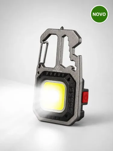 Lanterna LED Multifuncional Recarregável Tipo C com Chaveiro