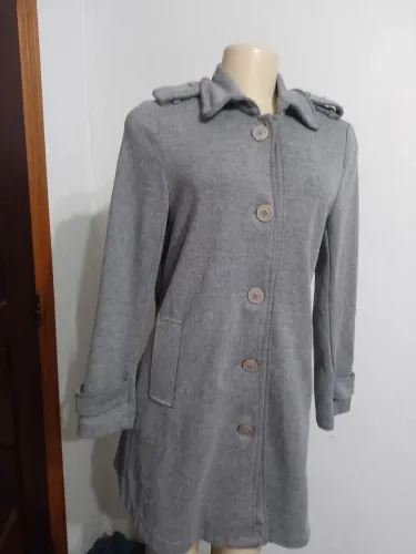 casaco/sobretudo cinza - tamanho xl ( veste m/g )