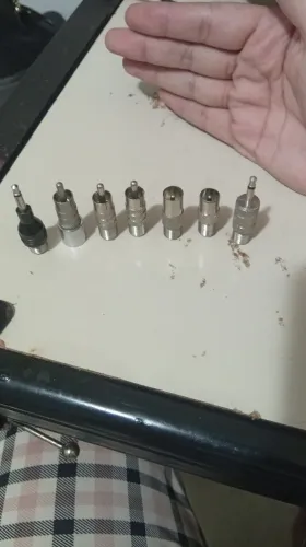 Kit Lote com 7 Adaptadores e Conectores de Áudio/Vídeo (RCA / Coaxial RF / P2)