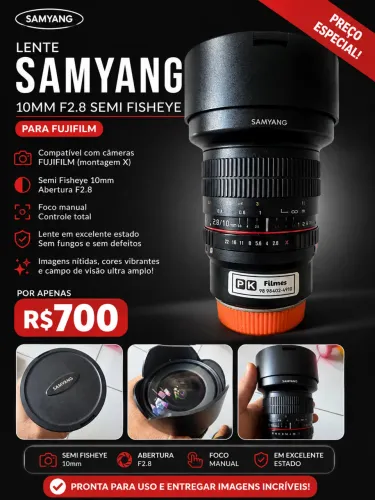 Lente Samyang 10m F2 manual