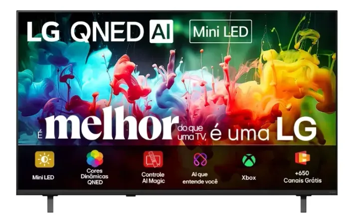 Smart TV 4K 85" LG QNED Mini LED AI QNED70 2026, xbox nativo, lacrada