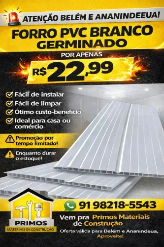 Forro pvc branco neve germinado