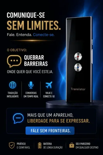 Tradutor Instantâneo Portátil de Voz - Tradução de + 40 Idiomas