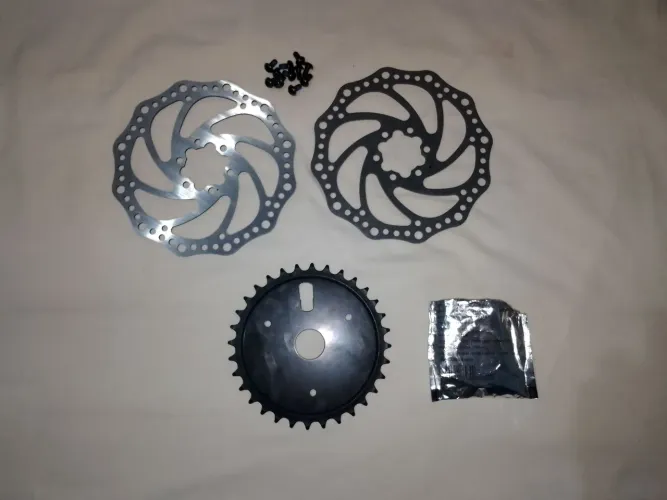 Kit Peças de Bike - 2 Discos 160mm + Coroa 32T + Catraca 16T