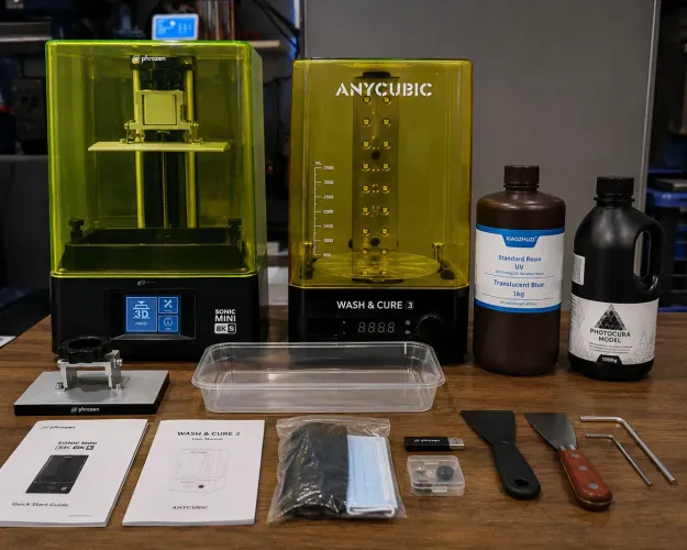 Kit Impressora 3D Phrozen Sonic Mini 8K S + Anycubic Wash & Cure 3