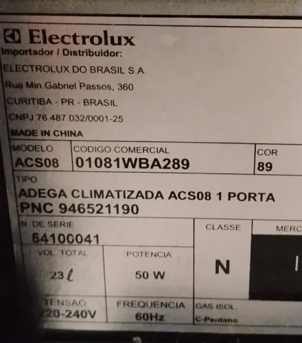 Adega Eletrolux