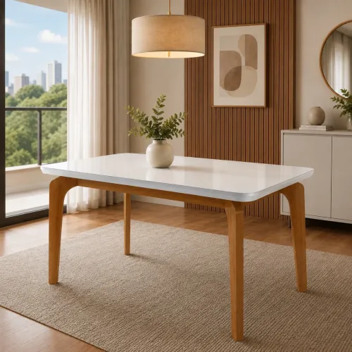 Mesa Londrina 120 Canto Copo Naturale/Off White 100%MDF tt43