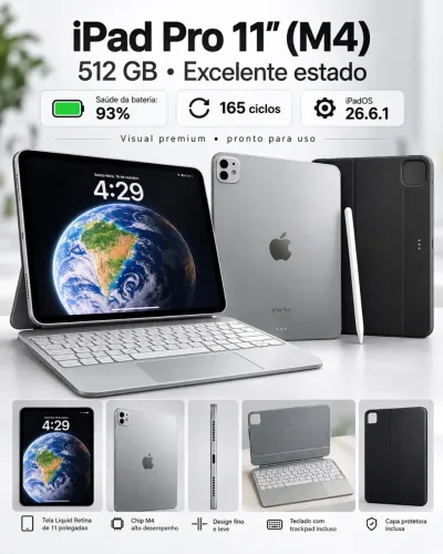 IPAD PRO 11? M4 - 512 GB + ACESSÓRIOS