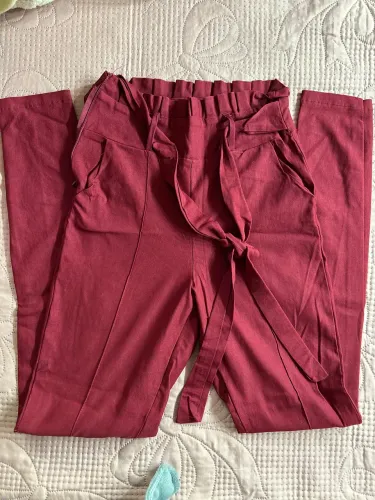 Calça Feminina Cintura Alta com Amarração - Marsala