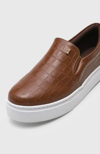 Tênis Feminino Santa Lolla Slip On Marrom - Novo