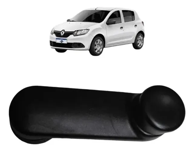Manivela Vidro Traseiro Renault Sandero 2020 Uzad0 Preto Preto
