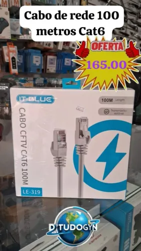 Cabo de rede 100 metros Cat6 IT-BLUE LE-319