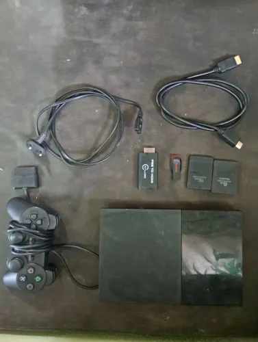 PS2 Completo + Adaptador HDMI + Pendrive 64GB 