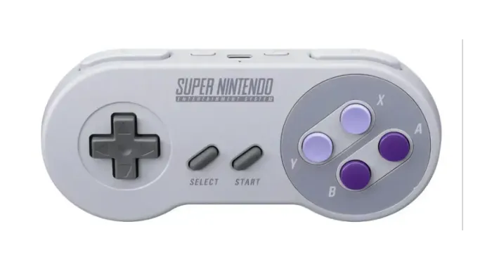 Controle Super Nintendo Switch Online Cor Cinza botão Roxo