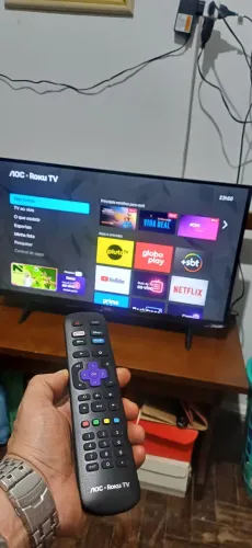 SMART TV 32" AOC ROKU NOVA COM NOTA FISCAL