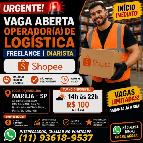 OPERADOR LOGISTICO| DIARISTA | FREELANCE| SEM EXPERIENCIA