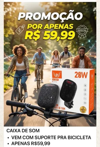 Caixa de som para bike bicicleta com suporte Bluetooth potente 20w