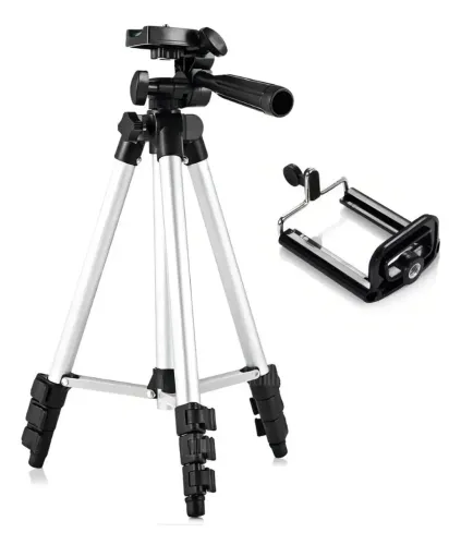Tripé Multifuncional Lehmox LEY-3110B 1,3m para Celular e Câmera com Suporte 360°