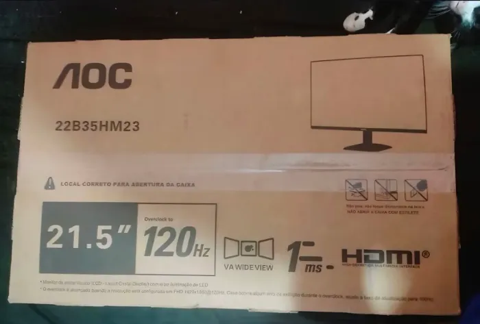 Monitor Gamer AOC 22" 120Hz (LACRADO) NF e garantia