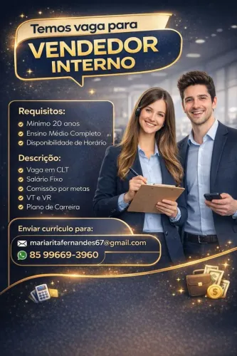 Vaga para vendedor 