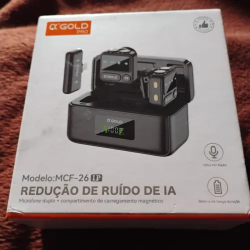 Microfone Lapela Gold Duplo iPhones e Android