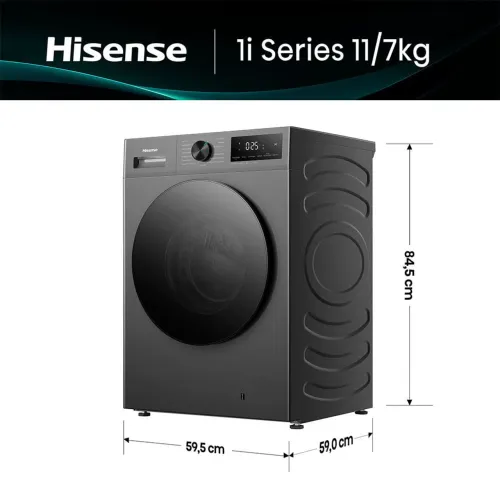 LANÇAMENTO Lava e Seca Hisense 11kg Nova Nota fiscal Motor Inverter WD1i11 Titânio 220V