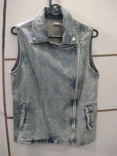 Colete jeans feminina Tam M
