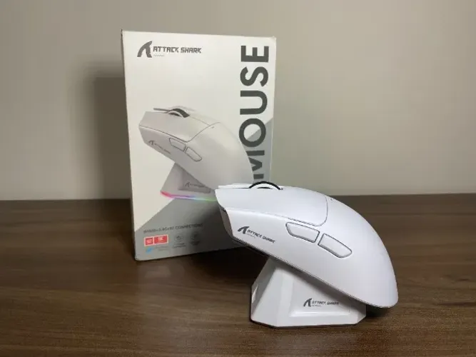 Mouse Gamer Attack Shark X11 Sem Fio Estado de Novo + Dock