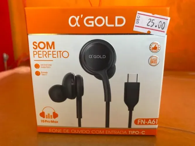 FONE DE OUVIDO GOLD ENTRADA TIPO-C FN-A61 VALOR 25,00