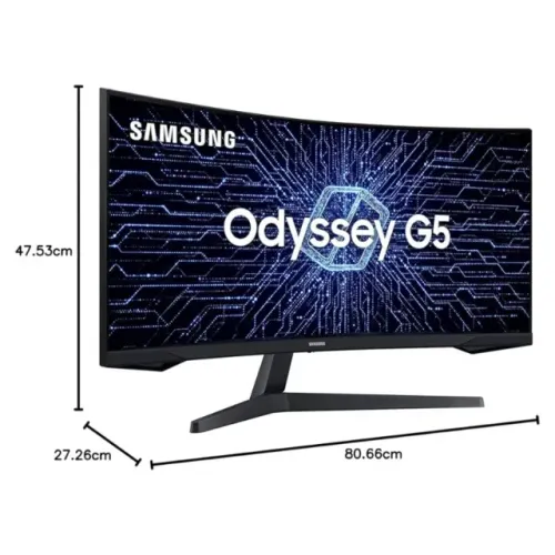 (LOJA FÍSICA) Monitor Gamer Curvo Samsung Odyssey G5, Ultra WQHD, 165Hz, 1ms, Tela 34