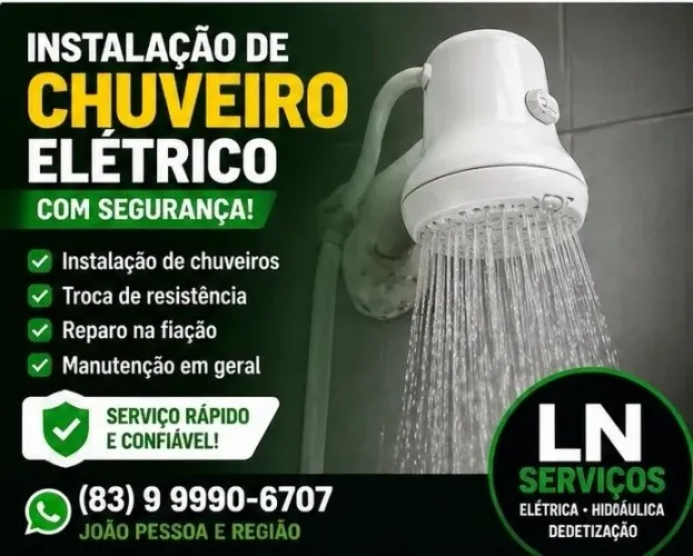 Instalação de chuveiro elétrico em João Pessoa