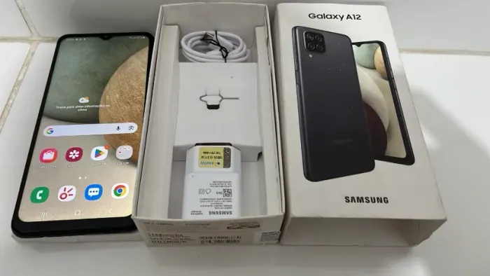 Smartphone Samsung Galaxy A12 Tela 6.5 64gb 4gb Ram Preto