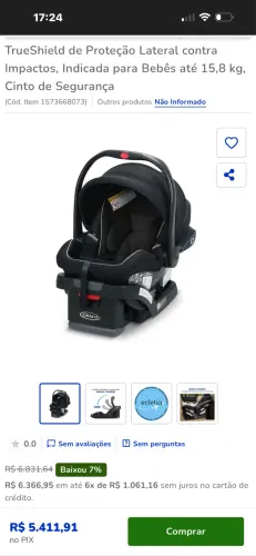 Bebê conforto cadeirinha graco