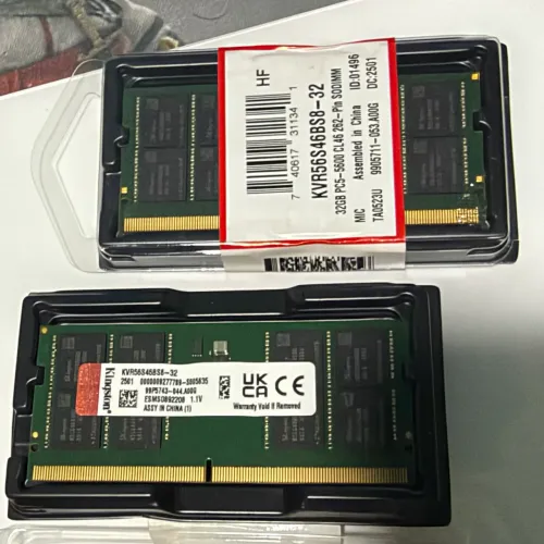 Memória Notebook 64gb 2x 32gb Ddr5 5600mhz Cl46 262Pin Kingston